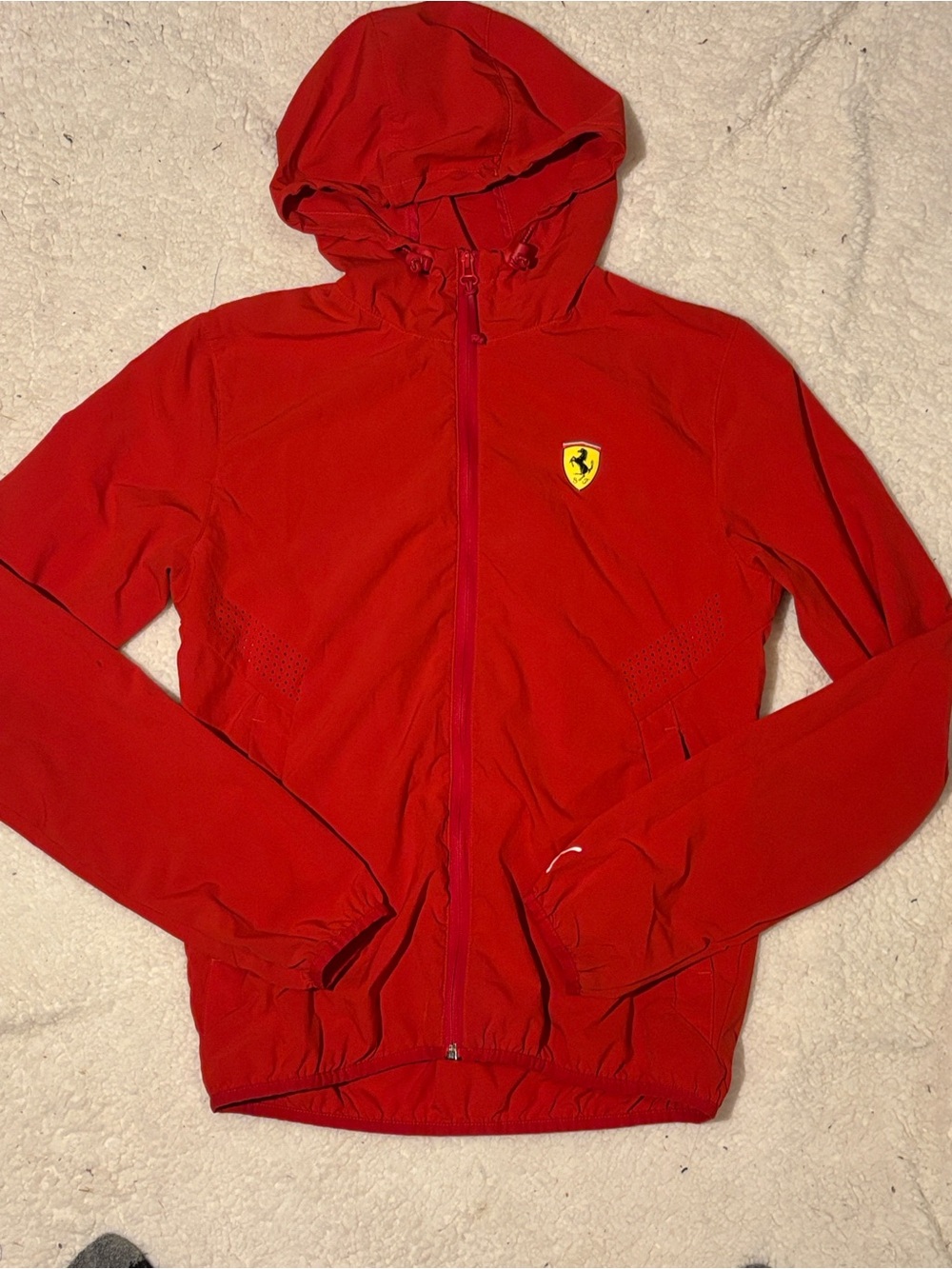 Puma Red Hooded Lightweight Jacket with Zip